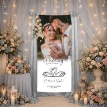 Personalized Wedding Banner Custom Fabric Welcome Sign For Wedding Ceremony And Banquet Rustic Bohemian Modern Wedding Decor Custom Hanging Cloth - Multicolor 4 - View 6