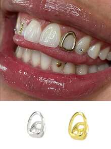 1 Set Double Hollow Combination Full Hollow Sharp Teeth Costume Accessory Set, Party Daily Funny Decoration Cosplay Prop, Unisex - Multicolor - View 3