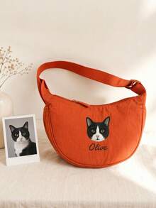 Personalized Pet Portrait Crossbody Bag, Customized Crossbody Bag, Shoulder Bag, Adjustable Strap Shoulder Bag, Suitable For Daily Commute And Dog Walking, Travel, Shopping, Weekend Outings, Back To School Season, Suitable For Dog Lovers/Pet Owners, Unique Gift For Dog Lovers Back To School Season, Teacher's Day Gift, Back To School Gift - Multicolor - View 9