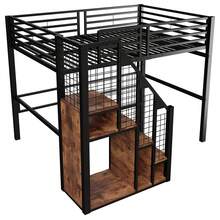 Bed Frame For Children Black 140x200 With Ladder - Black - View 9