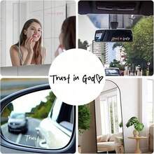 Trust God, 4Pcs Rearview Mirror Stickers. Durable, Vibrant, Adhesive Auto Decals For Exterior Trim. Bold Vehicle Embellishments, Decorative Car Accessories. - White+Black/4pcs - View 7