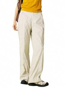 CAMEL CROWN Women's Outdoor Straight-Leg Sun Protection Quick-Drying Cooling Cargo Pants For Hiking And Mountaineering - Hazelnut Gray - View 2