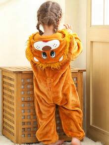 1件裝嬰兒卡通動物圖案法蘭絨舒適可愛秋冬用品，適合日常使用 - 彩色 - 查看 5