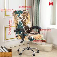 1pc Printed Office Chair Cover, Minimalist Style Chair Cover, Suitable For Office, Study, Living Room, Printed Office Zipper Chair Cover - Multicolor - View 14