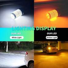 2pcs LED Car Lights, T20 7440 W21W And 3157 3156 P27W, Super Bright 60-SMD LED Replacement Bulbs, Suitable For Reverse Lights/Back Lights, Brake Lights/Tail Lights, Turn Signals/Parking Lights Or Running Lights, Car Accessories - 144SMD - View 7