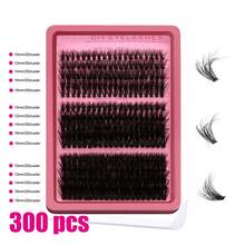 LIMEIKAI 300 C Curl Individual Eyelash Clusters, Fluffy Thick Mixed Faux Mink Eyelashes, Eyelash Extensions, Makeup Eyelash Clusters, Individual Eyelashes, False Eyelashes, False Eyelashes - C - View 4