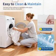 | 5 Inch Twin Mattress| Medium Firm| Gel Memory Foam Mattress| White| Bed In A Box, CertiPUR-US Certified| Pressure Relief, Cooling Ventilated Foam| Washable Removable Cover PRRK - White - View 3