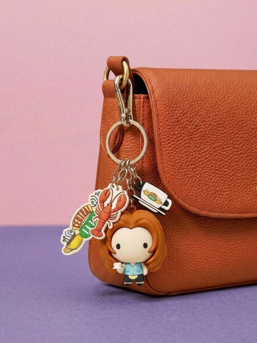FRIENDS X Joivida FRIENDS 1pc 3D Creative Keychain Pendant, Cute Coffee Cup Cartoon Charm For Bag Decoration, Key Storage & Daily Accessories - Multicolor - View 1