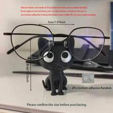 1个3D打印猫咪眼镜架（不含镜框） - 可爱塑料桌面收纳盒，带眼镜支架，无需电源，家居装饰及节日礼物，办公用品，眼镜收纳盒，包含2个粘性垫片 - 1PC - 查看 12