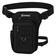 Piernera Tactica Kampak Rt36 Modelo Mediano Ligero Multiusos, unisex con 4 compartimentos + espacio para botella - Negro - Ver 6
