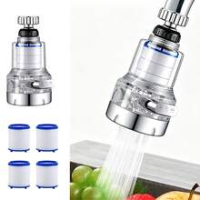 360° Rotatable Purifying Faucet, Anti-Splash Water-Saving Aerator, Equipped With 4 Replaceable Filters, Home Kitchen Sink Water Filter - Multicolor - View 2
