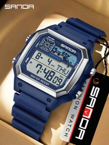 SANDA 6196 Sport Electronic Watch For Men Multifunction Alarm Clock Chrono Waterproof LED Digital Wristwatches Men Reloies - One Size Fits All - View 15