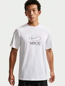 Nike Men's AS M NK DF UV HYVERSE TOP FLD Short Sleeve Knit Collarless T-Shirt TIM3596-100 - White - View 1