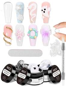 NOCIS Non-Sticky Long-Lasting Gel Tool Set, Odorless Styling Gel, Suitable For 3D Nail Art, Attaching Artificial Gems And Semi-Permanent Nail Decorations, Suitable For DIY Beginners - Multicolor - View 1