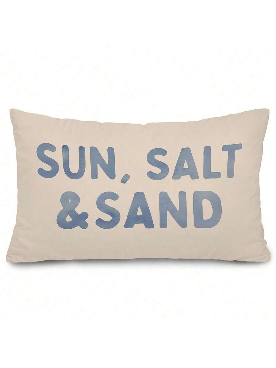 1pc Coastal Beach Seashell Pillow Cover, Coastal Beach Room Decor, Preppy Blue Seashell Nautical Ocean Beachy Decorative Lumbar Pillow Covers For Home Bedroom Living Room (Single Side, No Pillow Core) - 12*20英寸 - 查看 1