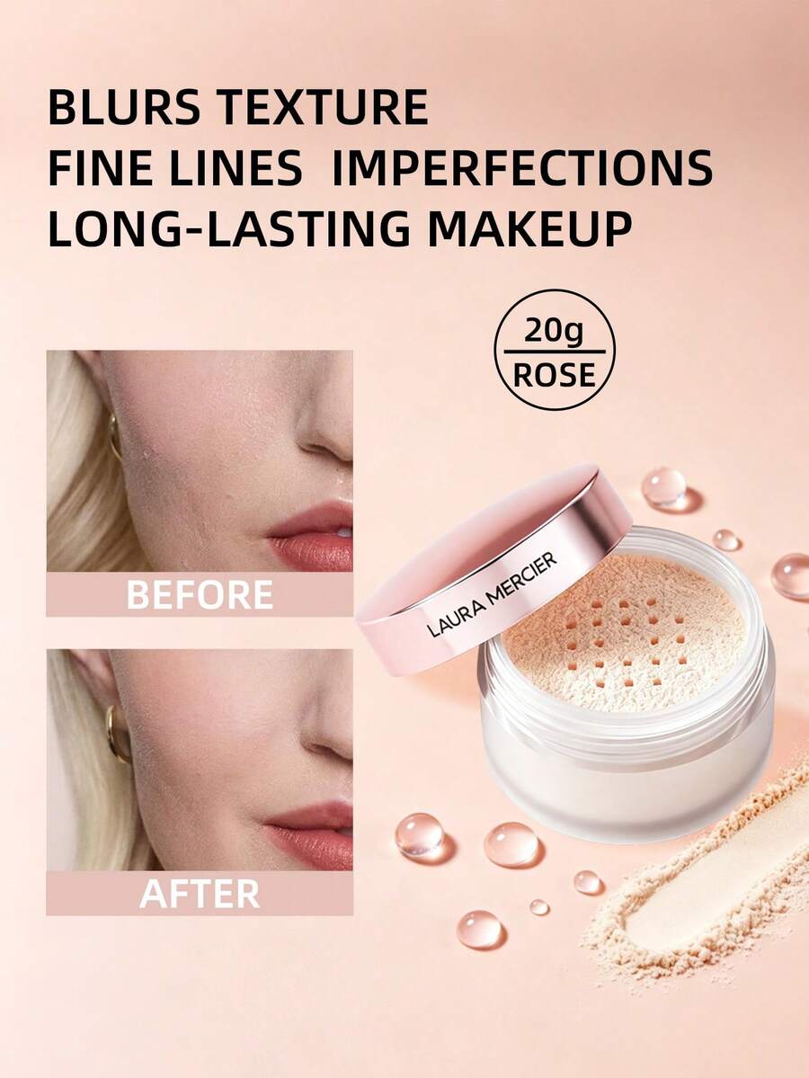 Laura Mercier 透亮散粉 無滑石粉 定妝粉 超柔焦提亮 #Rose(適合淺至中膚色)20g/0.7 Oz | 蜜桃粉色調亮並校色 | 長效持妝 | 自然妝感 | 無滑石粉 - Rose - 20g - 查看 1