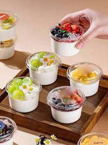 20pcs Transparent Dessert Cups With Lids, Suitable For Cake, Mousse, Ice Cream And Other Dessert Making, Also Essential For Party Supplies, Halloween And Christmas Party. - Multicolor - View 7