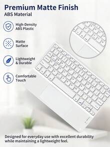 AKKHOO Wireless Keyboard, Rechargeable, Touchpad, Mini Keyboard Compatible With IPad Tablets - Purple - View 6