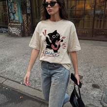 Women T-Shirts - 米色-1 - 查看 5