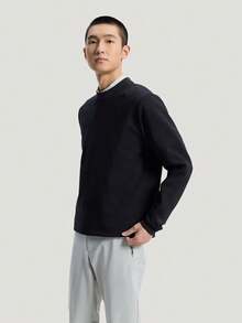 Adidas Men's WUZONG WEN CREW Knitted Sweatshirt No Hood KG0802 - Black - View 1