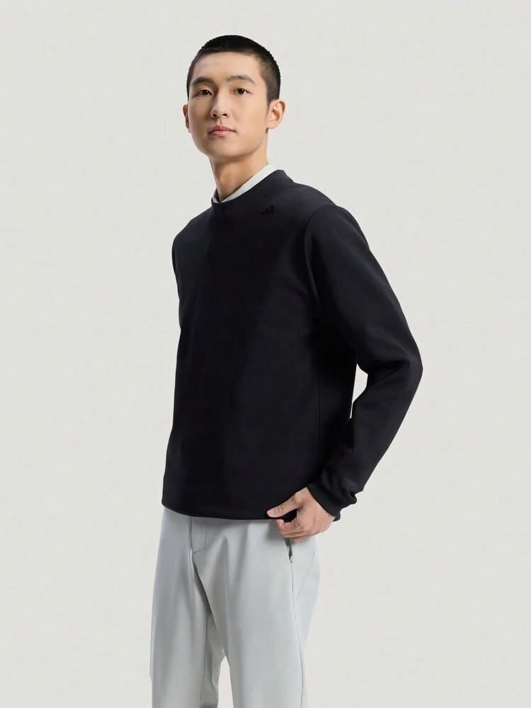 Adidas Men's WUZONG WEN CREW Knitted Sweatshirt No Hood KG0802 - Black - View 1