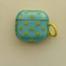 Korean Style Ins Polka Dot Earphone Case With Hanging Ring Compatible With AirPods 4th Gen Cute Earphone Cover Apple 2nd Gen 3rd Gen New Protective Case Pendant AirPodspro 3 Korean Style Earphone Case Pro 2 Girls Earphone Case Protective Cover Spring Summer Earphone Case Birthday Gift Holiday Gift - Light Green - View 3
