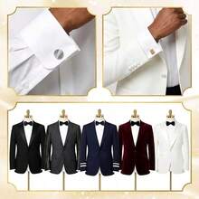 Men's Classic Cufflinks, Silver, Gold And Black Striped Round/Square/Rectangular Design, Suitable For Shirts, Suits And Other Occasions, Elegant Gift For Weddings, Grooms, Business Occasions, Father's Day, And Ideal Choice For School. - Multicolor - View 4