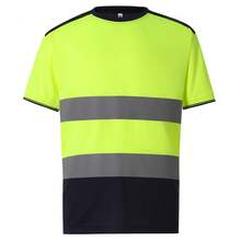 Yoko Mens Hi-Vis Two Tone T-Shirt - Yellow/Navy - View 1