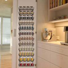 9-Tier Adjustable Wall Mount Spice Rack - Versatile Kitchen Storage Organizer, Black - View 2