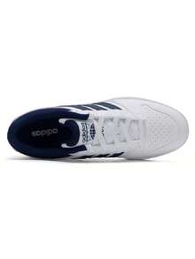 Adidas Men's HOOPS CLASSIC 2026 Summer New Basketball Style Casual White Sneakers KI1058 - White/Dark Blue/Orbital Gray - View 9