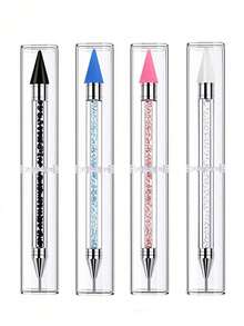 1/2/5PCS Rhinestone Picking Tool Set, Rhinestone Applicator Tools, Self-Adhesive Diamond Pen, Double-Ended Rhinestone Gem Crystal Earring ,For Rhinestone Embellishment ,Crystal Bead Handle Nail Art DIY Decoration Tools - Multicolor - View 4