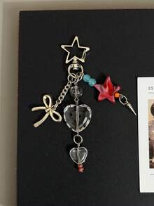 1pc Ins Dot-Shaped Stars Heart Phone Charm - Handmade Beaded Phone Chain For Hanging On Phone, Camera Anti-Loss Chain For Travel, Bag Pendant, Keychain, Apple A IrPods Pro Bluetooth Earphone Shell Hanging Chain, Holiday Gift For Women - Multicolor - View 4