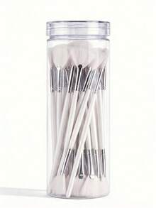 JINSHEE Professional Skincare Brushes, 20pcs Multi-Function Mini Fan-Shaped Mask Brushes With Storage Bucket, Suitable For Mask/SPA/Essence, Gentle Exfoliating SPA Brush, Suitable For Home And Beauty Salon Skincare, Reusable Beauty Tool - White - View 6