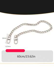 1件手提包肩帶，適用於斜挎包鏈條，金色鏈條肩帶，麻將包長鏈配件，腋下包鏈條替換帶，DIY改造配件延長鏈，斜挎包通用，DIY手工可拆卸肩帶手柄帶，金屬替換鏈包配件 - 銀色 - 查看 6