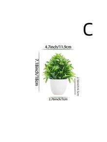 4pcs Set Artificial Plants With Pots, Small Artificial Plants For Indoor Home Decor, Suitable For Windowsill, Bathroom, Wall, Office Desk, Kitchen, Farmhouse Style Decoration, Valentine's Day Party Decor - Green - View 4