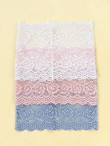 3件組女款純色刺繡蕾絲優雅時尚透氣舒適輕量裝飾髮箍，適合日常通勤、穿搭搭配、購物、旅行、攝影，送給好友的精緻禮物 - 三件組-白藍粉 - 查看 7