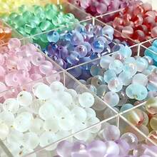 300pcs/100pcs Acrylic 0.31In Frosted Gold Sprinkled Straight Hole Round Beads, Suitable For Handmade DIY Beading Jewelry Making Crafts Accessories - Mixed Color Gold-flecked Round Beads - View 3