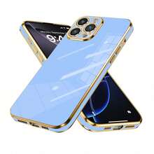 1件 TPU 防摔純色 3D 電鍍手機殼，適用於 iPhone 15 Pro Max、16 Pro Max 以及 Galaxy S23 Ultra、Galaxy S24 Ultra - 藍色 - 查看 6