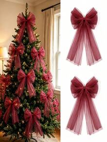 1pc/5pcs/10pcs Oversized Tulle Bow With Long Tails – Pink/White/Red/Black, Extra Large Mesh Ribbon For Outdoor Wedding/Baby Shower/Christmas Backdrop Decor, Perfect For DIY Party Decor/Gift Wrapping, Great Gift For Bride/Mom/Hostess On Any Occasion - Multiple Styles - View 5