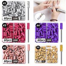 DeDryDS 60pcs Nail File Ring Set, Nail Drill Grinding Rings, 180 Grit Fine Sand, Suitable For Acrylic Nails, Gel Nails And Natural Nails, Nail Art Accessories - Multicolor - View 2