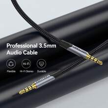 VENTION 3.5mm Aux 音訊線附麥克風，公對公 Hi-Fi 立體聲 Aux 線，支援語音通話，適用於汽車 AUX 介面、耳機、喇叭、平板電腦 - 查看 7