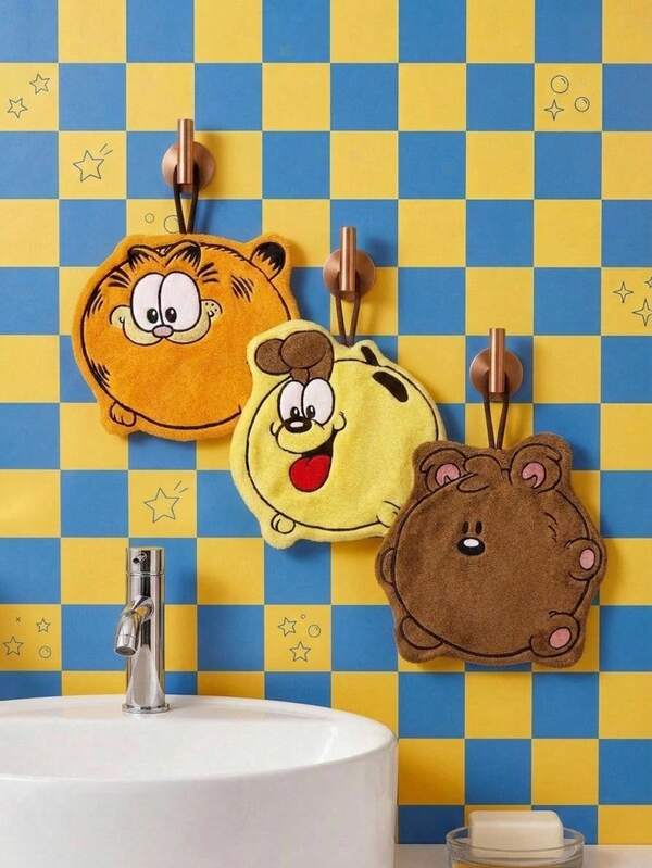 GARFIELD | Joivida 1 szt. urocza ręcznik do rąk, miękki i szybkoschnący, nie gubi włosów, ręcznik do czyszczenia do codziennego użytku w domu, chłonny ręcznik z wieszakiem do łazienki i kuchni, ręcznik uniwersalny
