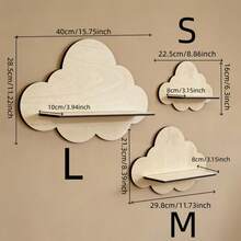 Cloud-Shaped Floating Wall Shelf, Decorative Corner Display Rack For Toys And Plants, Suitable For Children's Room And Nursery With Nordic Style Home Decor - Cloud - View 11