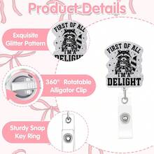 1pc Funny Raccoon Nurse Badge Reel With Iced Coffee, Retractable Badge Holder With 360° Rotating Alligator Clip, Shiny Work ID Badge Accessory For Registered Nurses, LPN, Nursing Assistants, Medical, Social Workers - Versatile - View 4