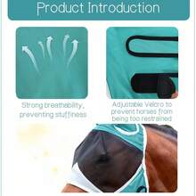 1pc Breathable Mesh Adjustable Horse Fly Mask With Ear Covers Anti Mosquito Insect Sun Protection Equine Face Cover - View 3
