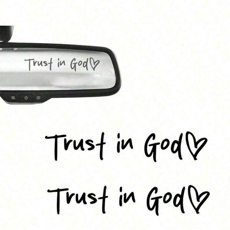 Trust God, 4Pcs Rearview Mirror Stickers. Durable, Vibrant, Adhesive Auto Decals For Exterior Trim. Bold Vehicle Embellishments, Decorative Car Accessories. - Black/2pcs - View 1
