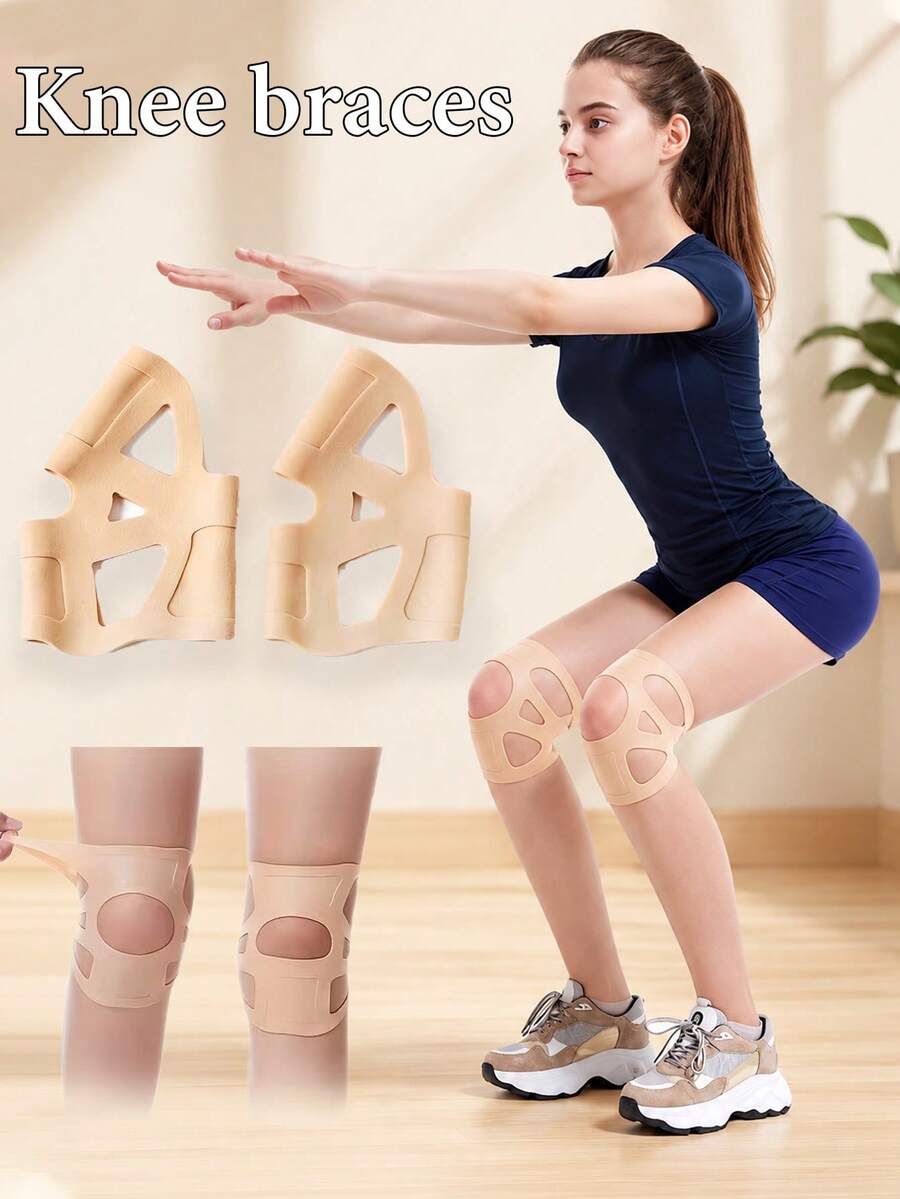 Silicone Knee With High Elasticity, Washable, Ergonomic, Suitable For Sports, Basketball, Running, Skipping Rope, Squatting, Knee Compression, Men's And Women's Sports And Outdoor Equipment - Multicolor - View 1