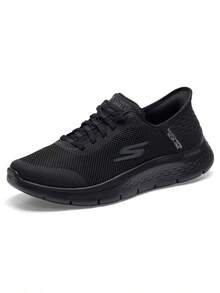 Skechers Men's SLIP-INS Breathable Mesh Slip-On Walking Shoes, Sports Casual Shoes - Black - View 1