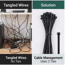 400pcs (4 Kinds Of Specifications) Nylon Cable Tie, Plastic Fixed Binding Strap, Strong And Practical Bearing Capacity, No Fear Of High Temperature/Low Temperature, A Close Is Easy To Tighten The Whole Line - 400 Pcs - View 6