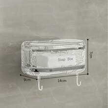 1pc 180° Rotating Soap Dish 3-Tier Transparent Wavy Soap Holder With Drainage Tray Adjustable Bathroom Storage Rack Shower Sink Countertop Vanity Cosmetic Skincare Display Stand Space-Saving Home Decor Bathroom Decoration - Transparent White - View 9